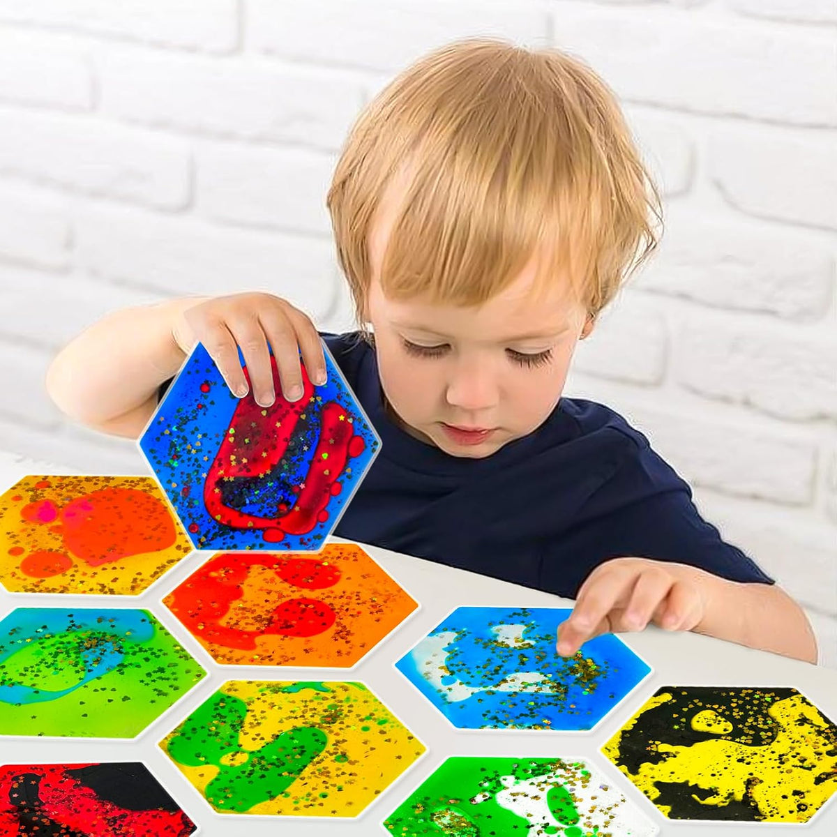 Onyoloy Sensory Soft Gel Liquid Toys - Hexagon Sensory Motion Fidget