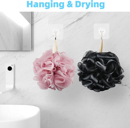 Chuya Bath Sponges Loofahs 70 Grams Large Size,4 Pack Shower Sponge Exfoliating Cleaning Bath Loofa Body Scrubber Balls for Women Men Children Washing