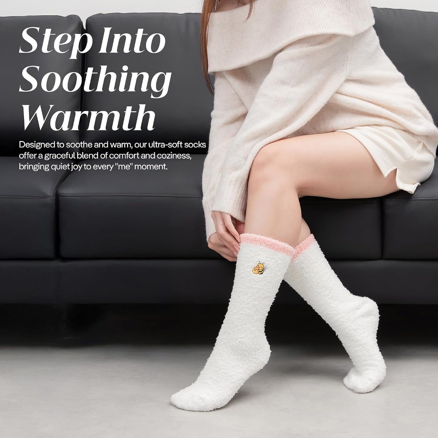 COOLMATE Fuzzy Socks for Women Gift Box – Cozy Soft Cloud Socks for Spa Home, Mother’s Day Gifts for Mom Grandma
