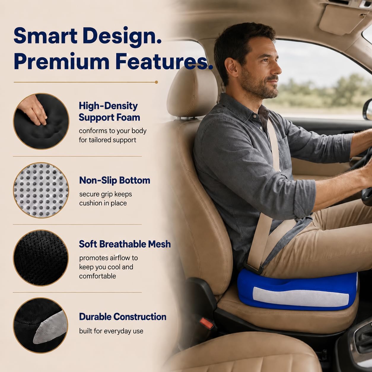 Seat Cushions for Office Chairs Wheelchair Cushion for Long Sitting Back Pain，Memory Foam Seat Car Computer Desk Chair Cushion，Coccyx Cushion for Tailbone Pain Relief Cushion Office Chair Black