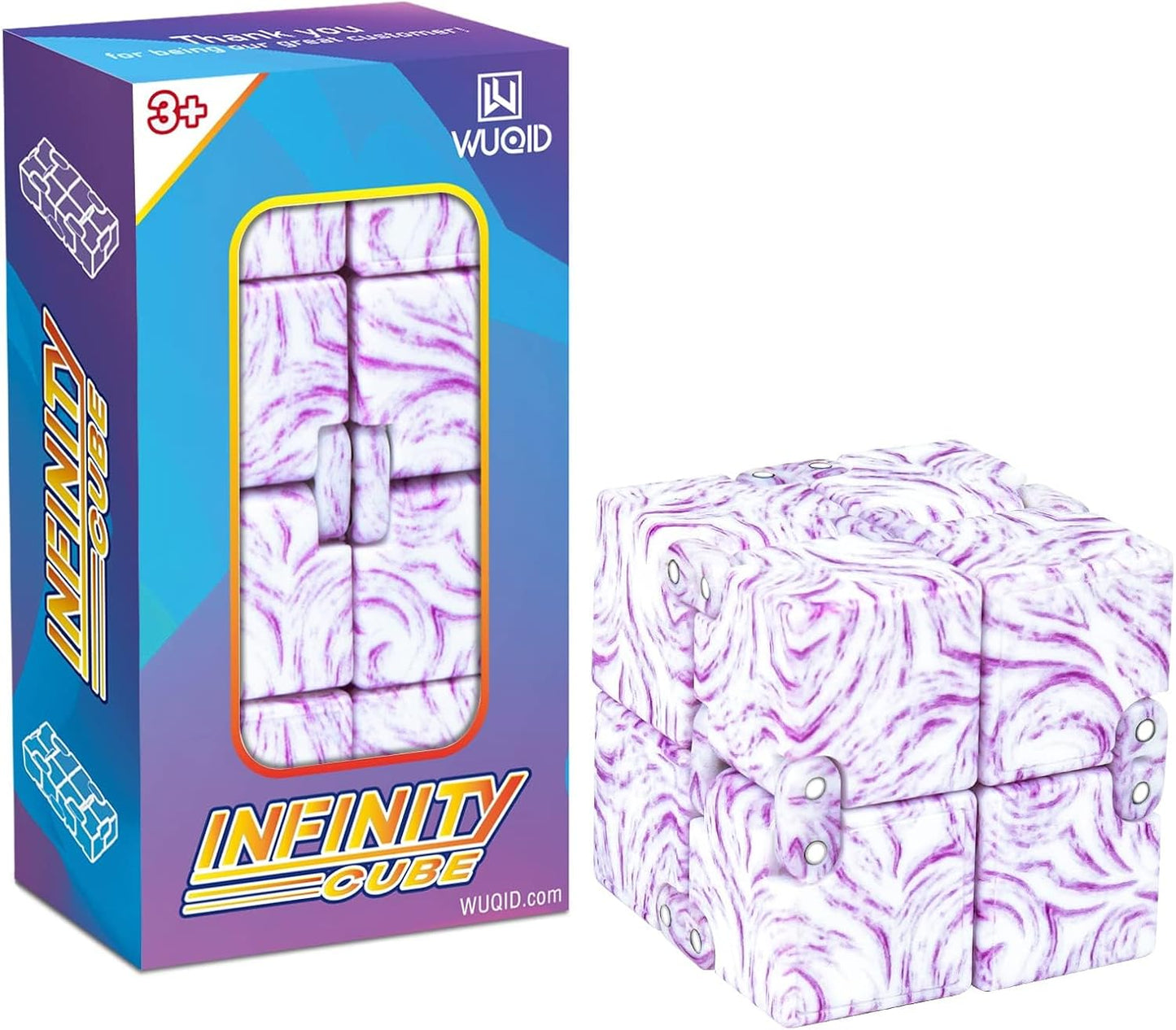 Infinity Cube Fidget Toy Stress Relieving Fidgeting Game for Kids and Adults,Cute Mini Unique Gadget for Anxiety Relief and Kill Time (Macaron Blue)
