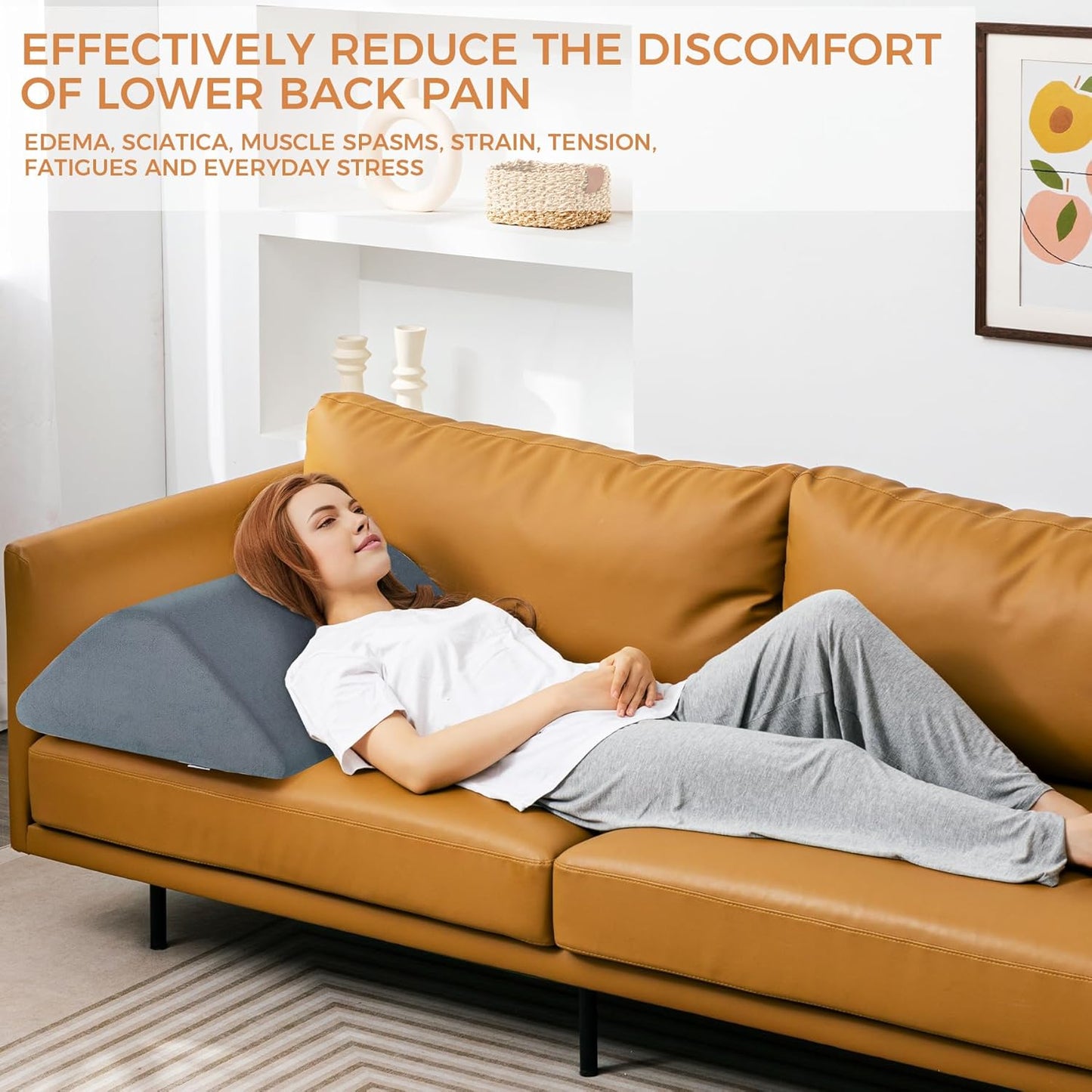 Knee Wedge Pillow for Post-Surgery Recovery-Leg Elevation Support for Sleep Position, Alleviating Lower Back & Hip Pain Enhancing Circulation in Ankles Legs Triangle Pillow with Removable Cover
