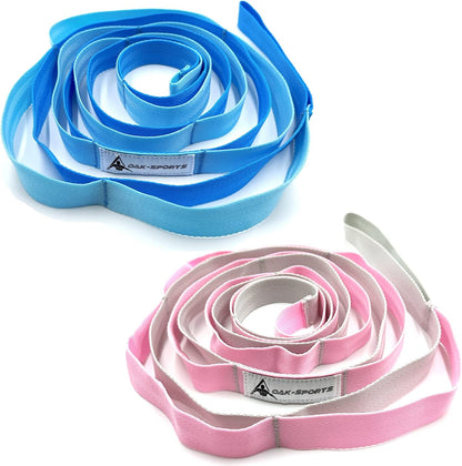 Stretching Strap Yoga Strap with Loops, Stretch Straps for Physical Therapy, Non-Elastic Exercise Strap for Pilates, Dance and Gymnastics with Workout Guide