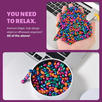 LCVUUK Magnetic Putty Rocks, Blue More Than 600 Weak Magnetic Smooth Ferrite Pebbles, Desk Toys and Time-Killer for Adults