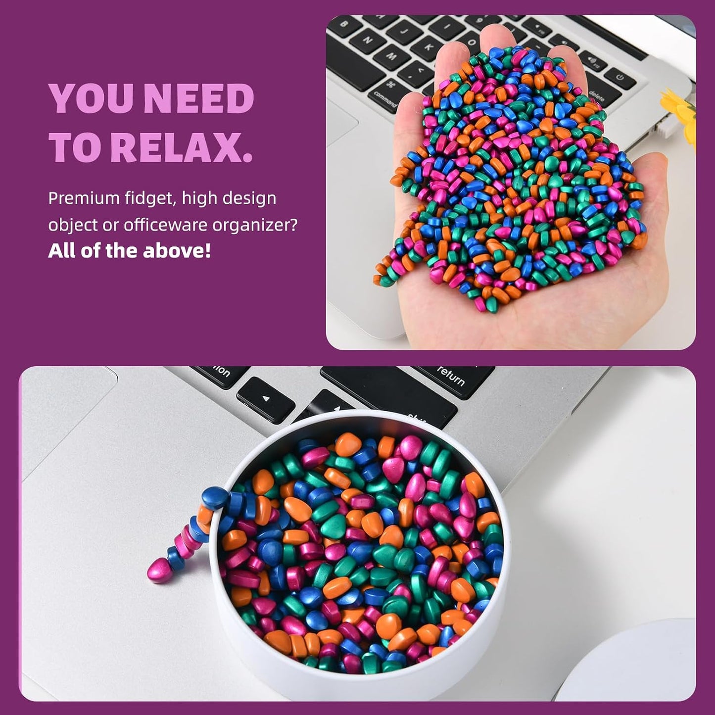 LCVUUK Magnetic Putty Rocks, Blue More Than 600 Weak Magnetic Smooth Ferrite Pebbles, Desk Toys and Time-Killer for Adults