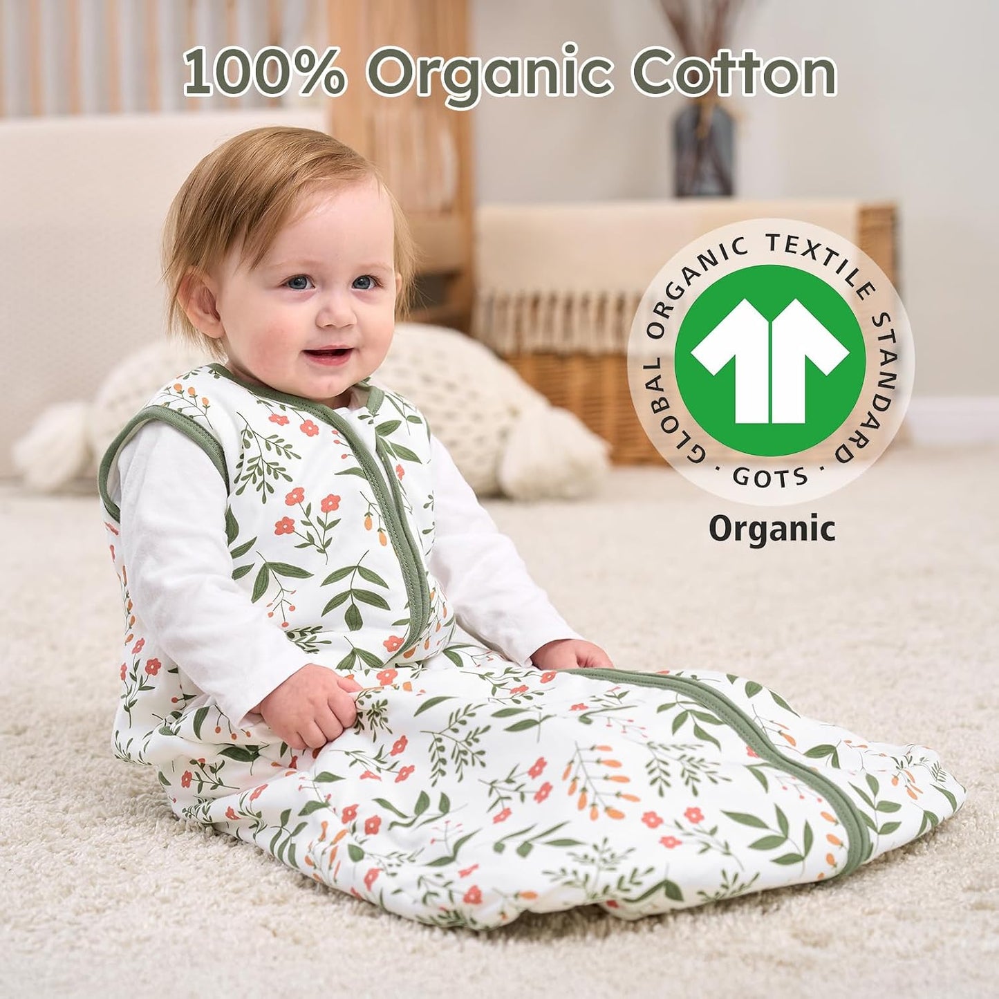 Yoofoss Baby Sleep Sack Baby Wearable Blanket 100% Cotton 2-Way Zipper Toddler Sleeping Sack
