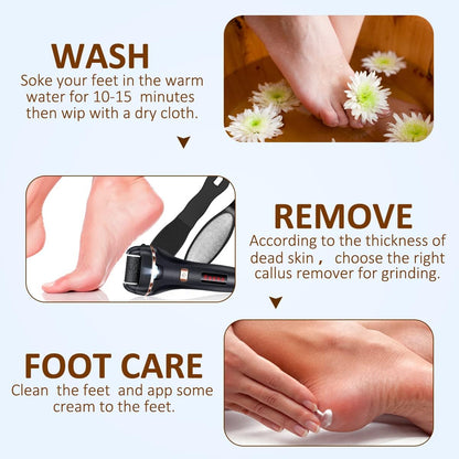 AdamPark Electric Callus Remover for Feet, Rechargeable Portable Electronic Foot Callus Remover 2-in-1 Wet/Dry Foot Scrubber Electric Toot File for Hard Cracked Dry Dead Skin（Pink）