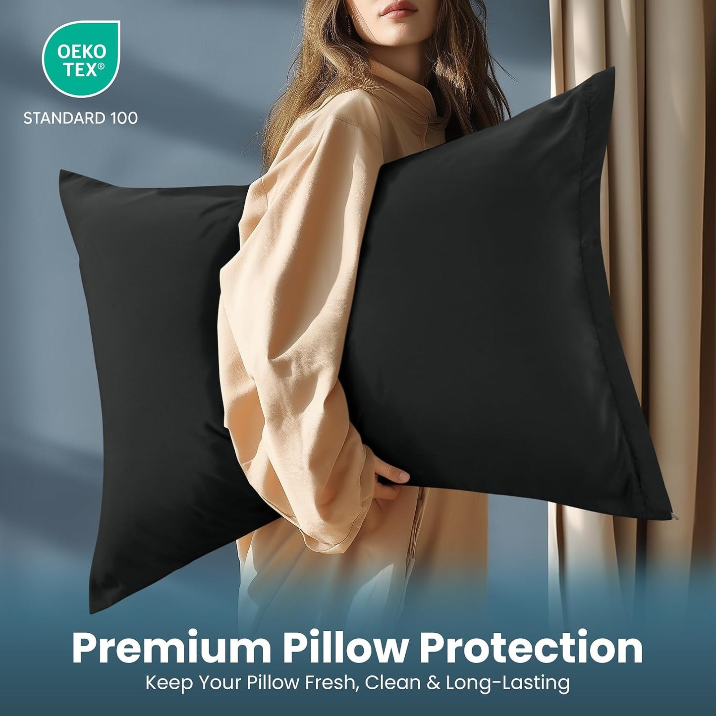 Utopia Bedding 4 Pack Pillow Protectors with Zipper Queen Size, Soft Brushed Microfiber Fabric Pillow Cases, Shrinkage and Fade Resistant Pillow Covers (White)