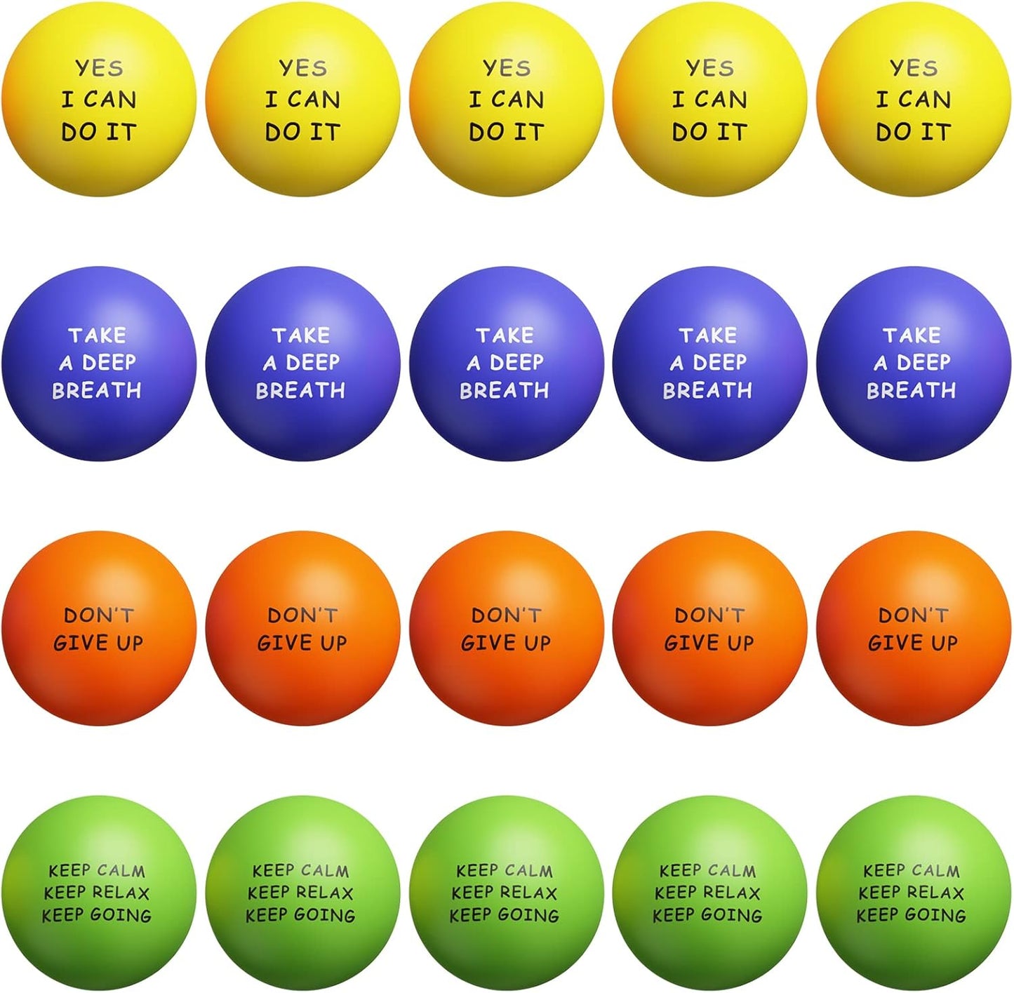 KDG Motivational Stress Balls(6 Pack) for Kids and Adults,Stress Relief Ball with Quetos to Rrelieve Anxiety and Manage Anger