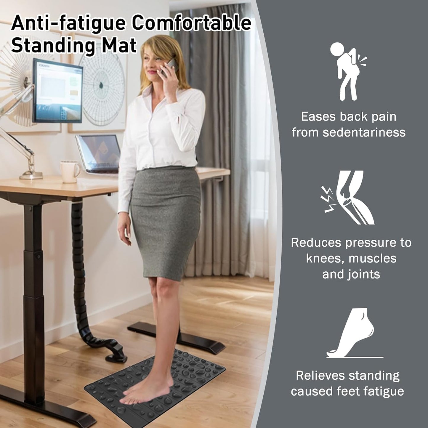 Portable Feet Acupressure Mat, Foldable Foot Massager Mat, Pressure Point Massage Pad, Anti Fatigue Office Standing Desk Pad, Stand Up Pad, Relieve Foot Pain