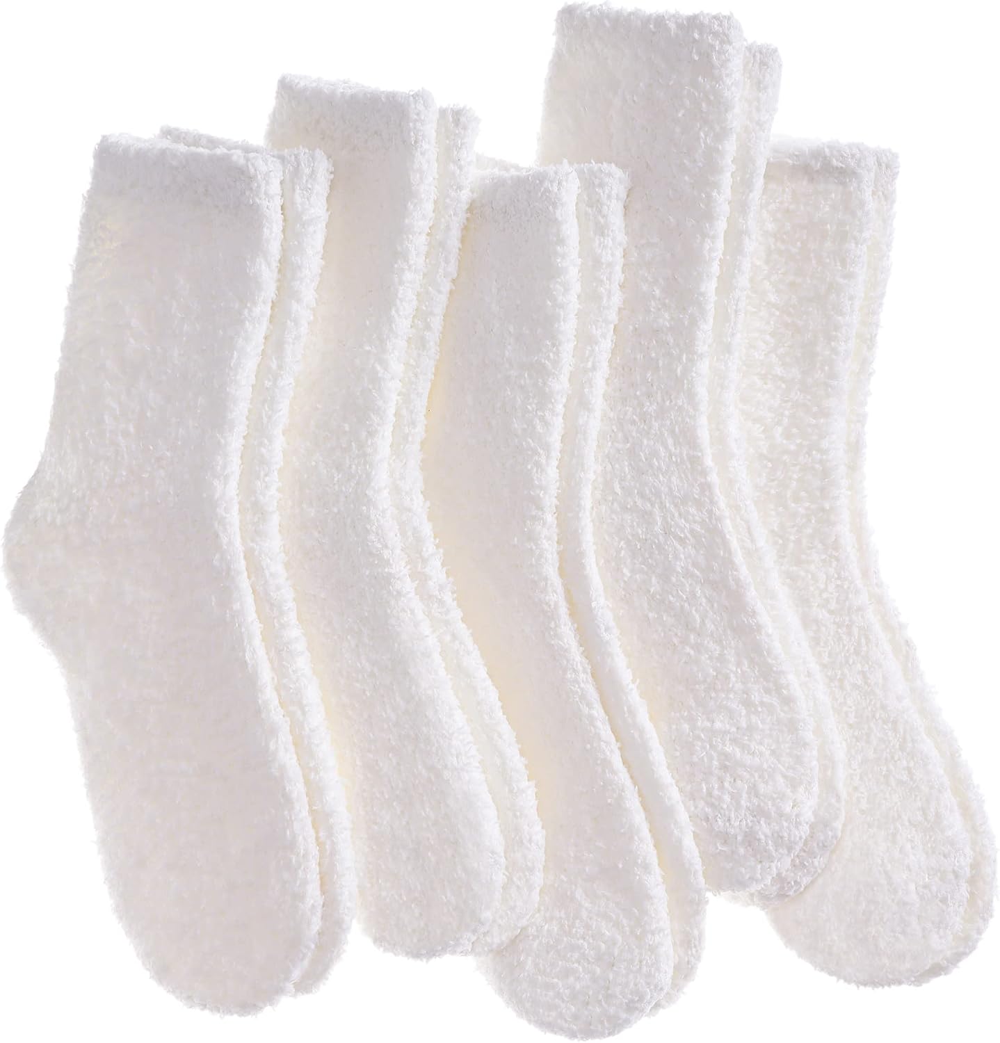 LANLEO 5/6 Pairs Womens Super Soft Fuzzy Plush Warm Winter Home Sleeping Slipper Socks