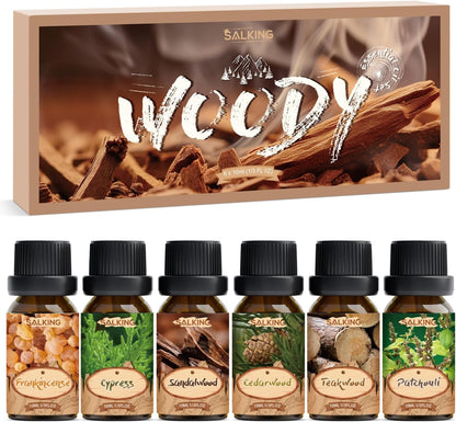 SALKING Floral Essential Oils Set, Premium Pure and Natural Essential Oils, Fragrance Oil Scented Oils for Oil Diffusers 6 x 10 ML - Lavender, Rose, Jasmine, Cherry Blossom, Gardenia, Chamomile