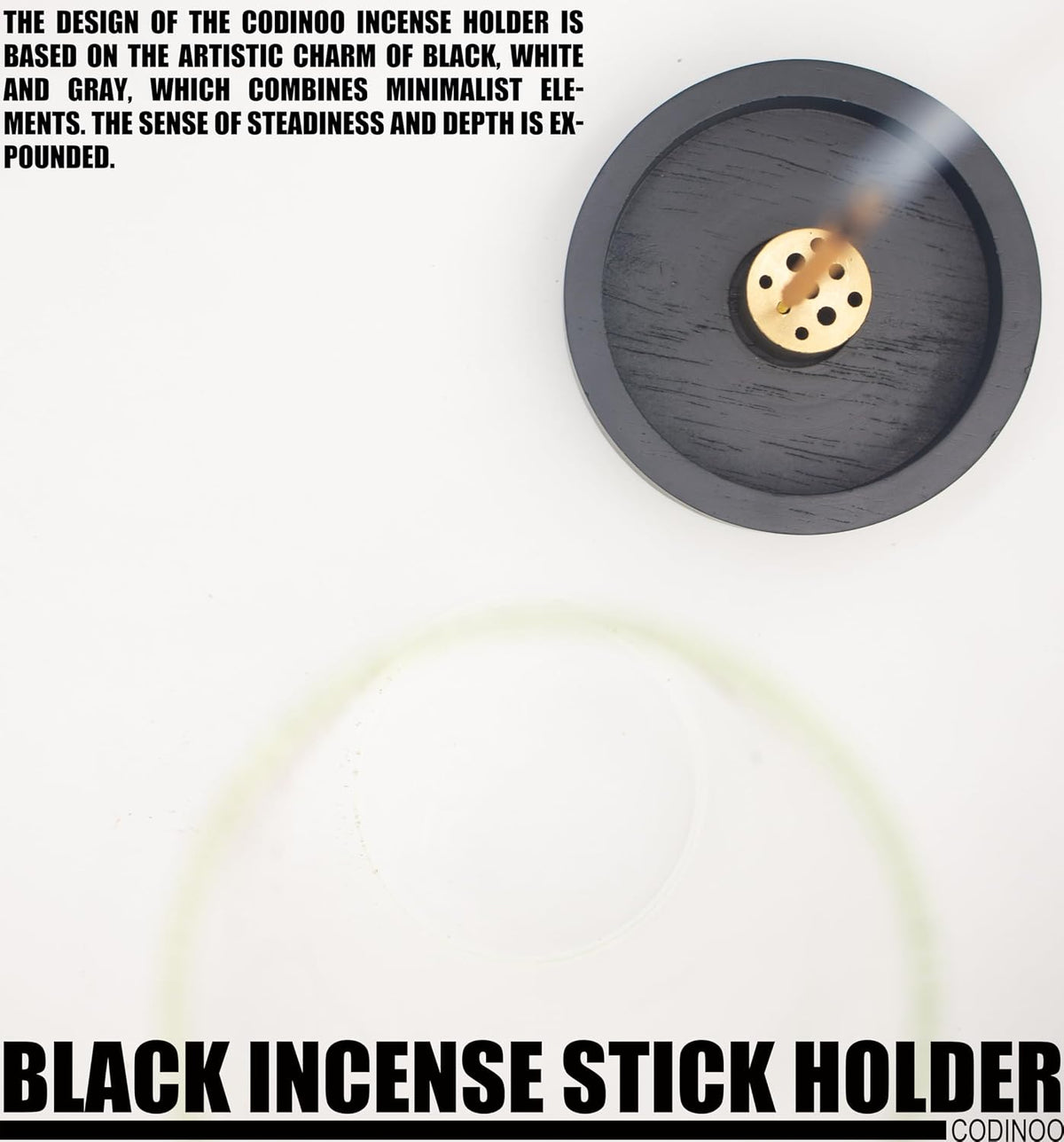 Incense Holder for Sticks,Modern Incense Stick Holder with Glass Ash Catcher[Anti ash Flying], Incense Burner Holder,Zen Glass Incense Holder,for Spa Home Decor Yoga Meditation[Black]