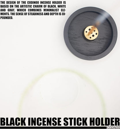 Incense Holder for Sticks,Modern Incense Stick Holder with Glass Ash Catcher[Anti ash Flying], Incense Burner Holder,Zen Glass Incense Holder,for Spa Home Decor Yoga Meditation[Black]
