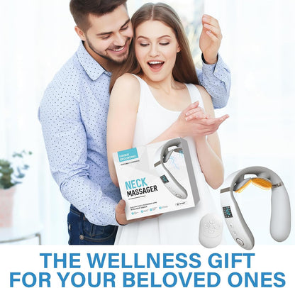 Neck Massager with Heat, Neck Massager for Pain Relief Deep Tissue, Multiple Mode Adjustment, Portable and Suitable for Travel and Home-White