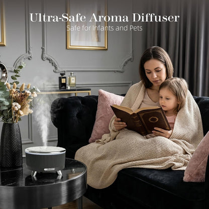 20-Hour Long-Lasting Aromatherapy, 500ML Large Essential Oil Diffuser: Ultrasonic Cool Mist Humidifier with Remote Control, 7 Color Lights, Timer, Auto-Off for Home/Bedroom/Yoga (White)
