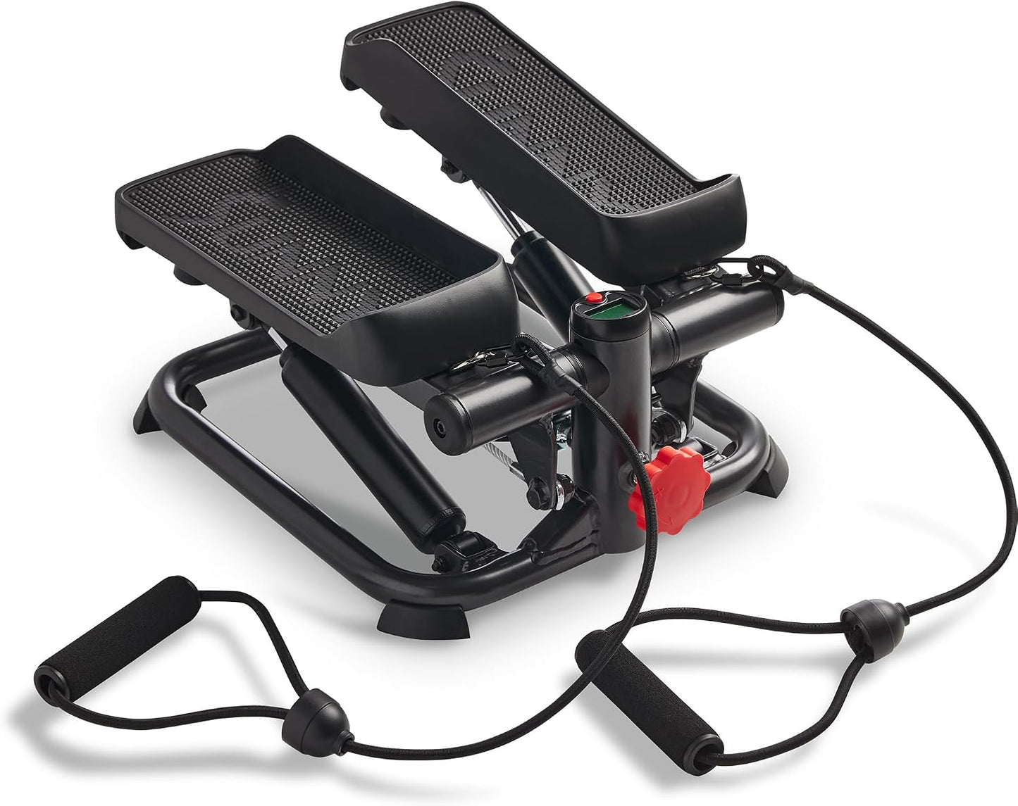Sunny Health & Fitness Mini Steppers with Digital Monitor and Resistance Bands, Compact Low-Impact Cardio Machines for Home Workouts