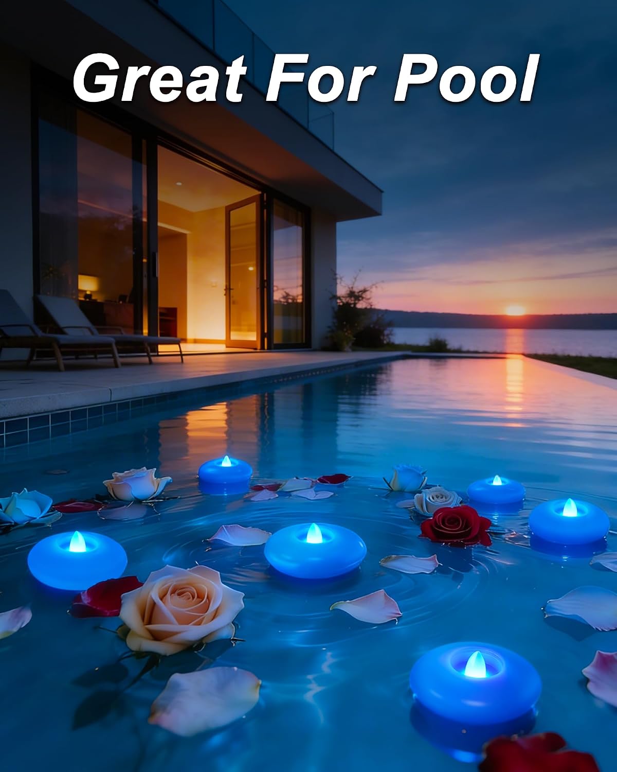 Homemory 24 Pack 3” Flameless Led Floating Candles, 200 Hour White Battery Operate Waterproof Tealights for Cylinder Vases, Centerpieces at Wedding Decor, Party, Pool