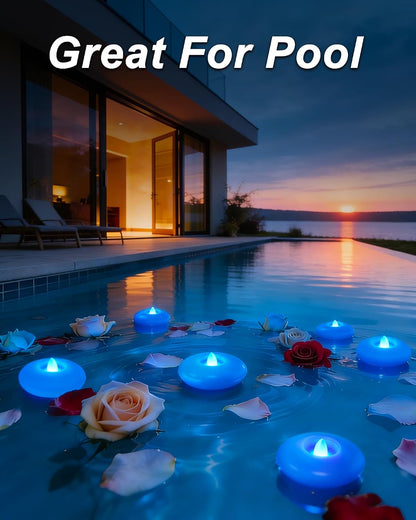 Homemory 24 Pack 3” Flameless Led Floating Candles, 200 Hour White Battery Operate Waterproof Tealights for Cylinder Vases, Centerpieces at Wedding Decor, Party, Pool