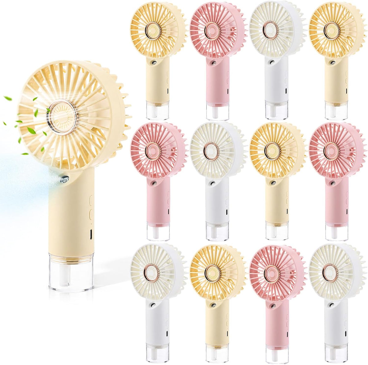 12Pack Mini Misting Fan Portable Handheld Fan with Water Spray