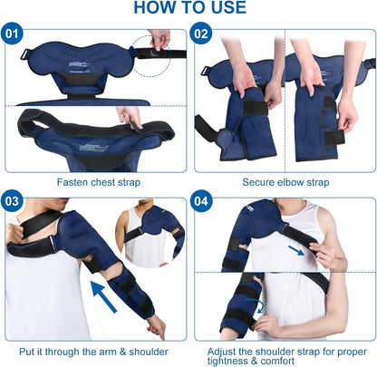 SuzziPad Shoulder Ice Pack Wrap for Rotator Cuff, Baseball Pitchers & Arm