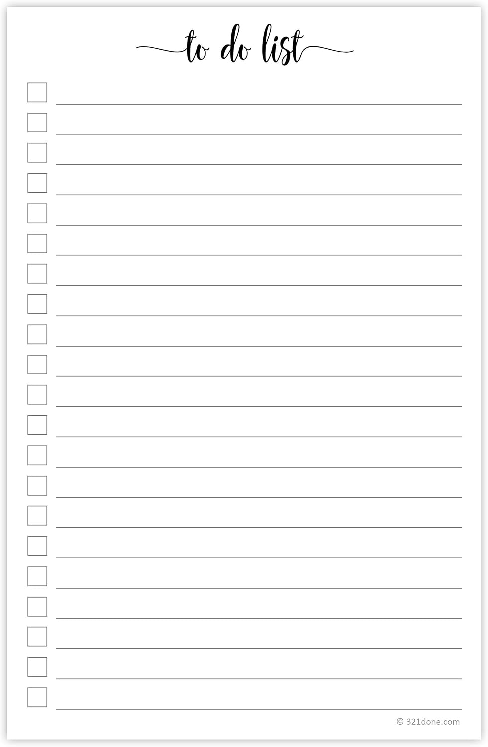 321Done To Do List Notepad, 5.5x8.5 Inches, 50 Sheets, College Ruled