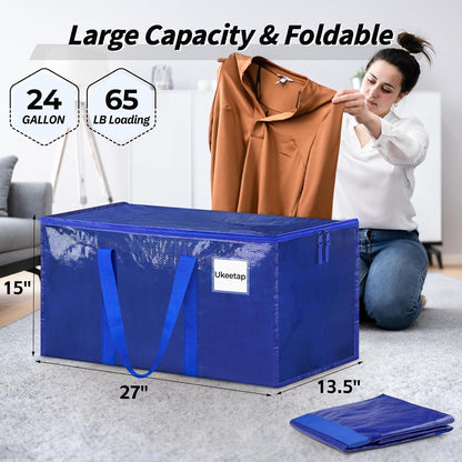 ukeetap Extra Large Clothes Storage Bins with Lids, Clear