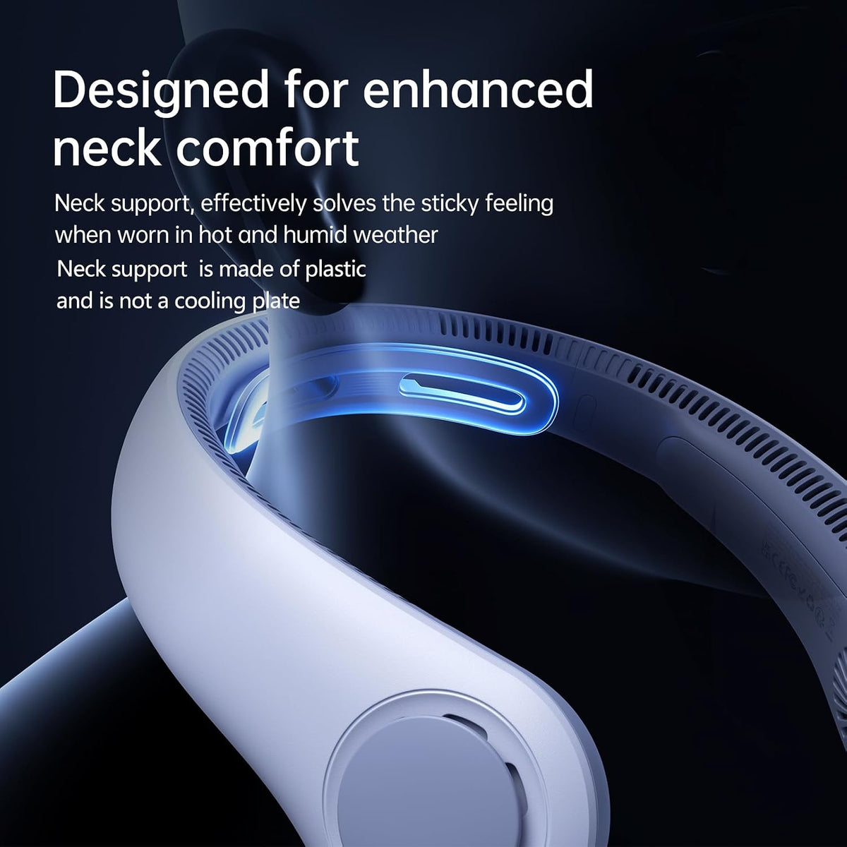 JISULIFE Portable Neck Fan Upgraded: Neckbrace Hands-Free, 5-Speed 5000 mAh