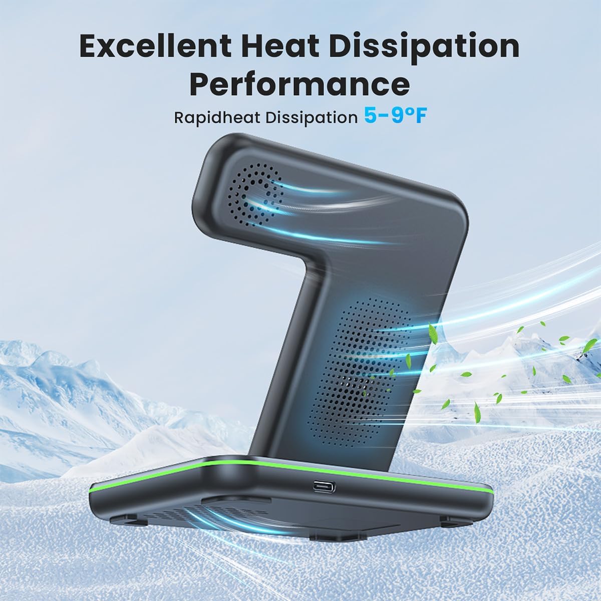 WAITIEE Foldable Wireless Charger for iPhone 17 16 15 14 13 12 11 X 8, 3 in 1 Charging Station for Apple Watch & for AirPods(White)