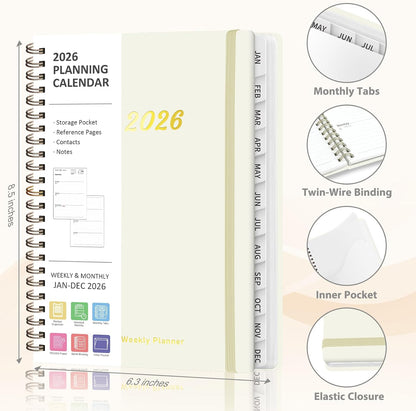 Weekly To Do List Notepad, 52 Sheets, Undated Weekly Planner, Letter Size | 8.5"x11", 100GSM, Thick Paper, Twin-Wire Spiral Bound, Tear Off Desk Pad, For Women & Man, Home School & Office Work