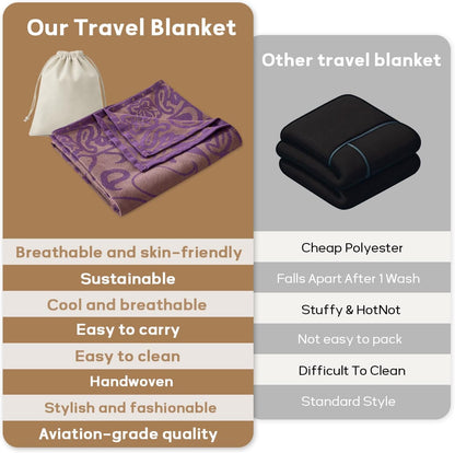 Travel Blanket Airplane - Ultra Soft & Lightweight Knit Design