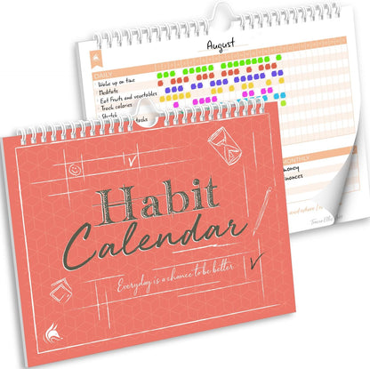 Clever Fox Habit Tracker Calendar, 24-Month Daily Goal Journal Green