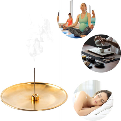3 in 1 Brass Gourd Incense Burner Sticks Cones Coils Ash Catcher Home Decor