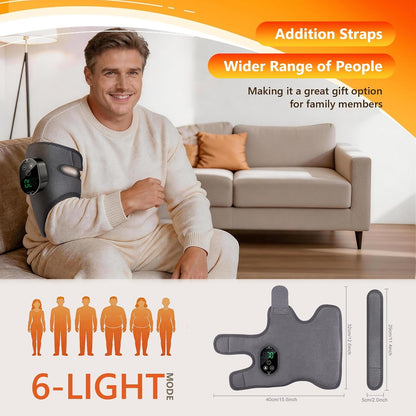 AWIL Rechargeable Ankle Foot Massager Wrap with Heat & Vibration, 6 Heating Levels & 3 Vibration Modes, Adjustable Wearable Massager for Foot Ankle Calf Wrist, Portable for Home Office Travel-1pcs