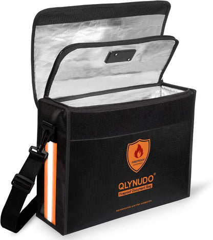 Large Fireproof Bag for Documents, Fire Safe Box for 3-Ring Binders