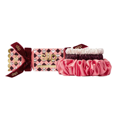 slip Back to Basics Black Midi & Large Scrunchie Set | Includes 2 Midi & 1 Large Pure Silk Scrunchies | 100% Mulberry Silk, Anti-Crease, Gentle on Hair, Prevents Breakage | Stylish & Durable