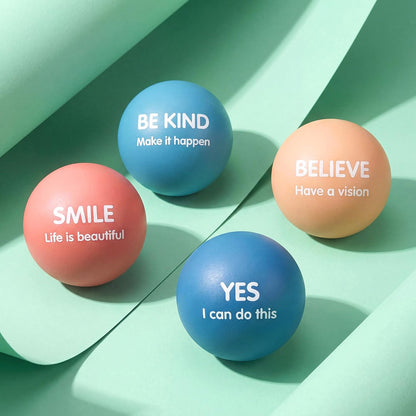 Liliful 100 Pcs Motivational Stress Balls Bulk Inspirational Squeeze Balls for Adults Anxiety Relief Fidget Toys Office Employee Gifts Classroom Rewards 2.2 Inch (Bright Colors)
