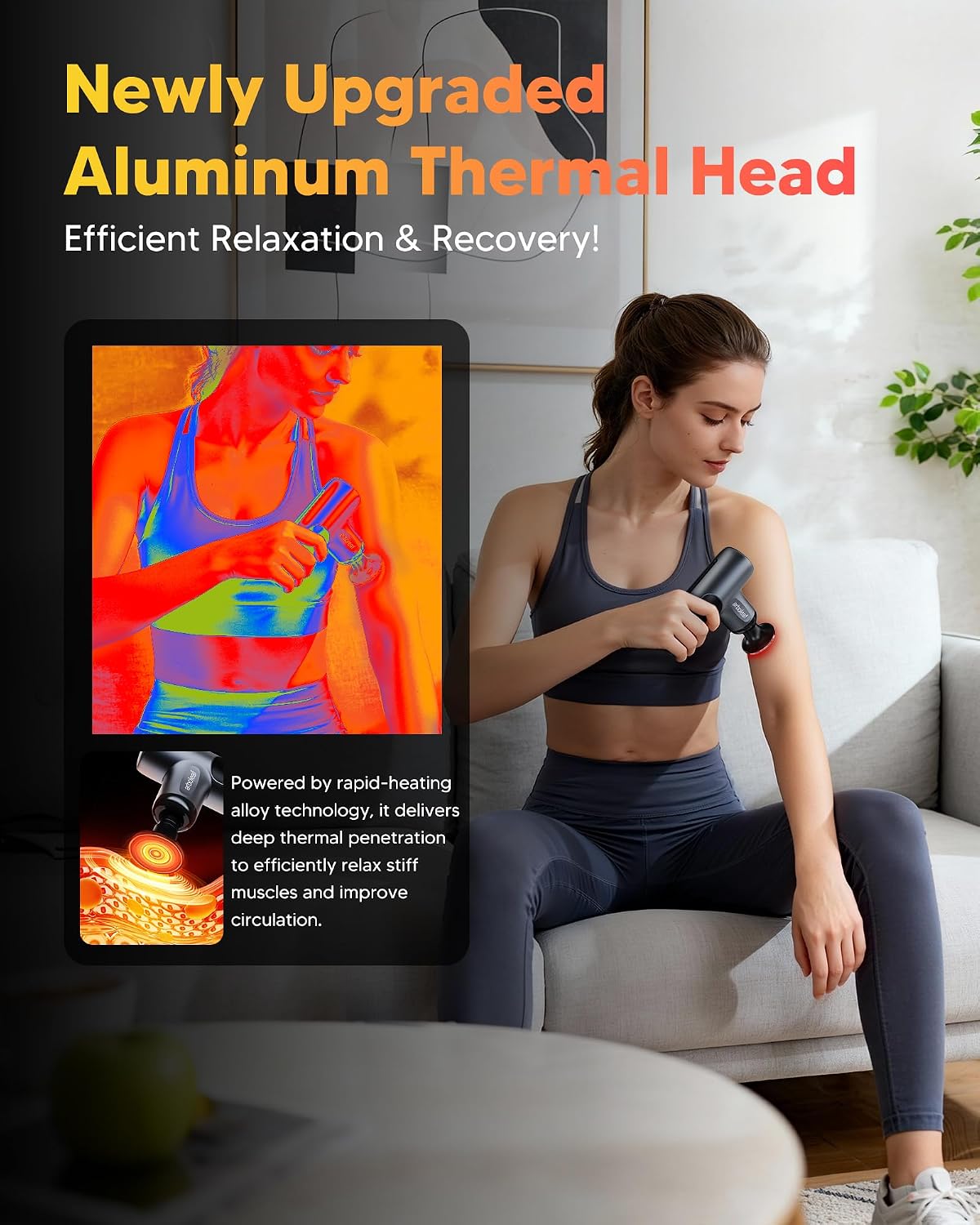 arboleaf Mini Massage Gun Deep Tissue, Percussion Muscle Massager for Back Pain Relief, Portable Small Travel Size, Quiet Massager, Gifts for Woman Man