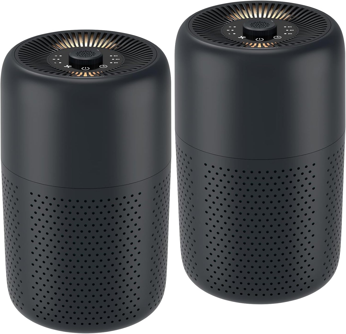 2 Pack YARIKI Air Purifiers for Bedroom with H13 True HEPA Filter,360° Air Intake,Essential Oil Diffuser,Night Light, 24dB Quiet Compact Air Purifier,P60