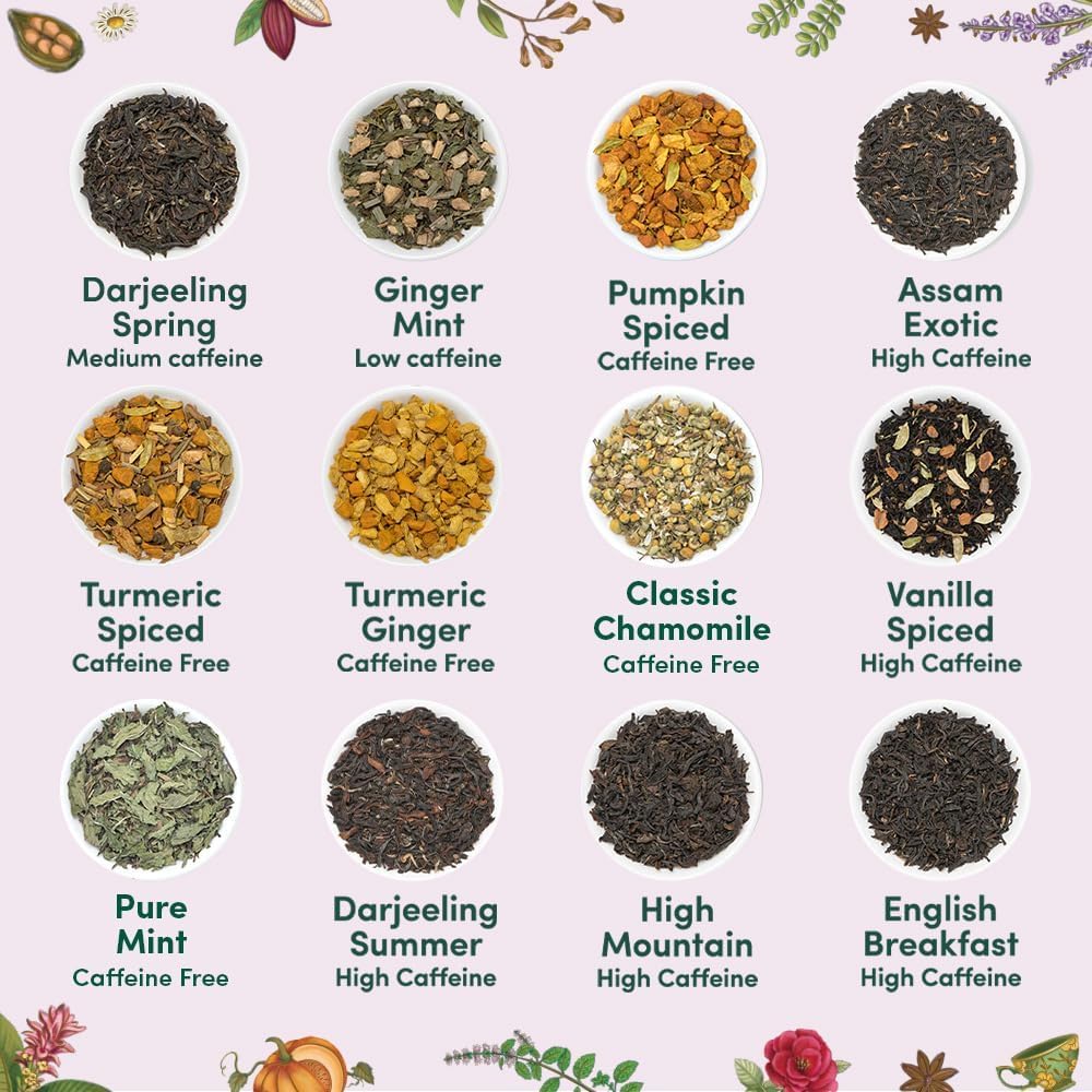 VAHDAM, Assorted Black Tea Loose Leaf Tea Gift Set (10 Flavors) Gift Ideas for Women & Men | Directly Sourced From Assam and Darjeeling | Resealable Ziplock Pouch