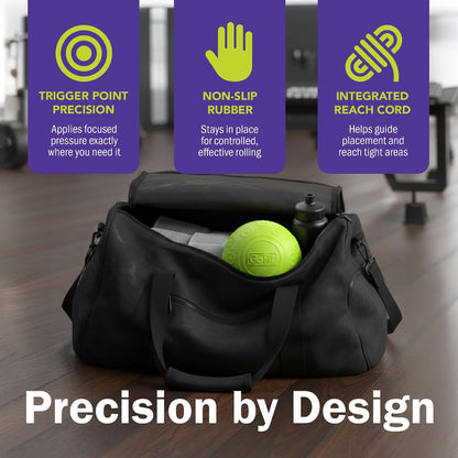 GoFit GoBall Trigger Point Massage Ball for Back, Shoulders, Legs and Glutes, 2.7 Inch Handheld Muscle Massage Tool for Targeted Pressure and Self-Massage
