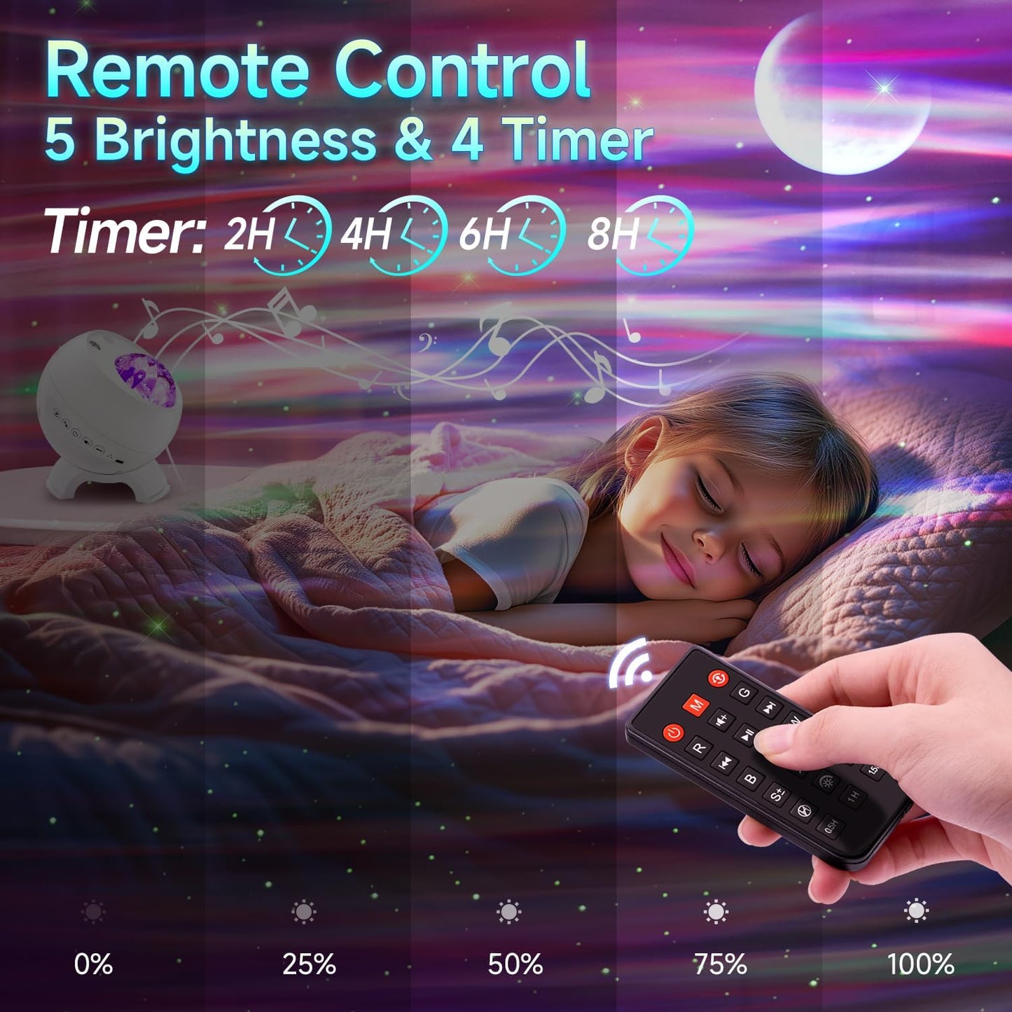 Staryou Birthday Gifts Galaxy Projector for Teen Girls & Boys, 375 Lights Aurora Light Projector with 15 White Noise, Bluetooth Speaker, Trendy Stuff Night Light Bedroom Decor, Led Lights for Bedroom