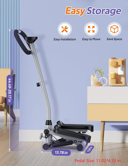 Mini Stepper with Handlebar for Exercise, 330lbs Stair Climber Machine
