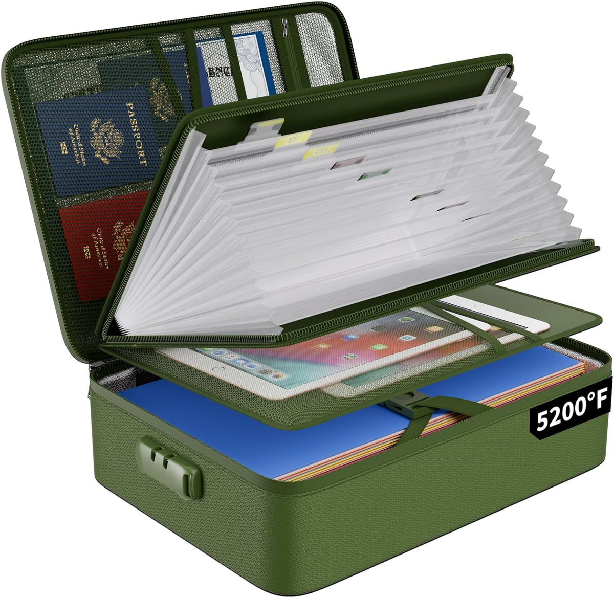 ENGPOW Fireproof File Organizer Bag with 13 Pockets Accordion File Folder
