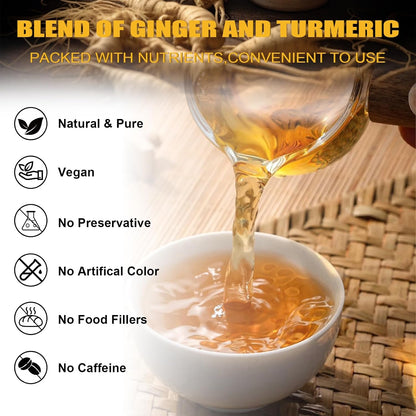 Premium Turmeric, Ginger, Cinnamon Blend Tea Bags, 100% Natural & No Additives & Caffeine Free. (1BOX)
