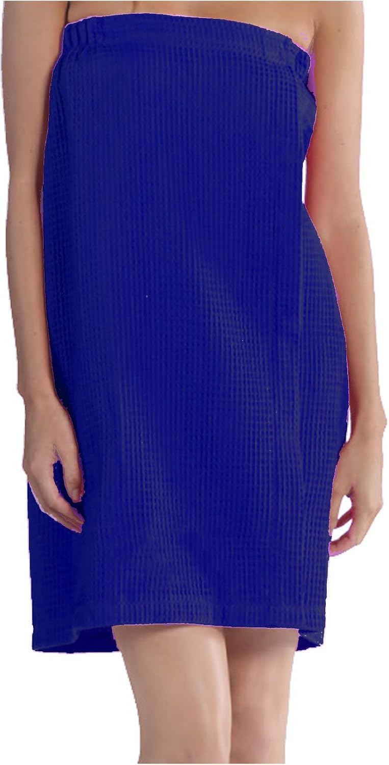 BY LORA Womens Lightweight Waffle Spa Wrap Towel, Quick-Dry Body, Multi Colors