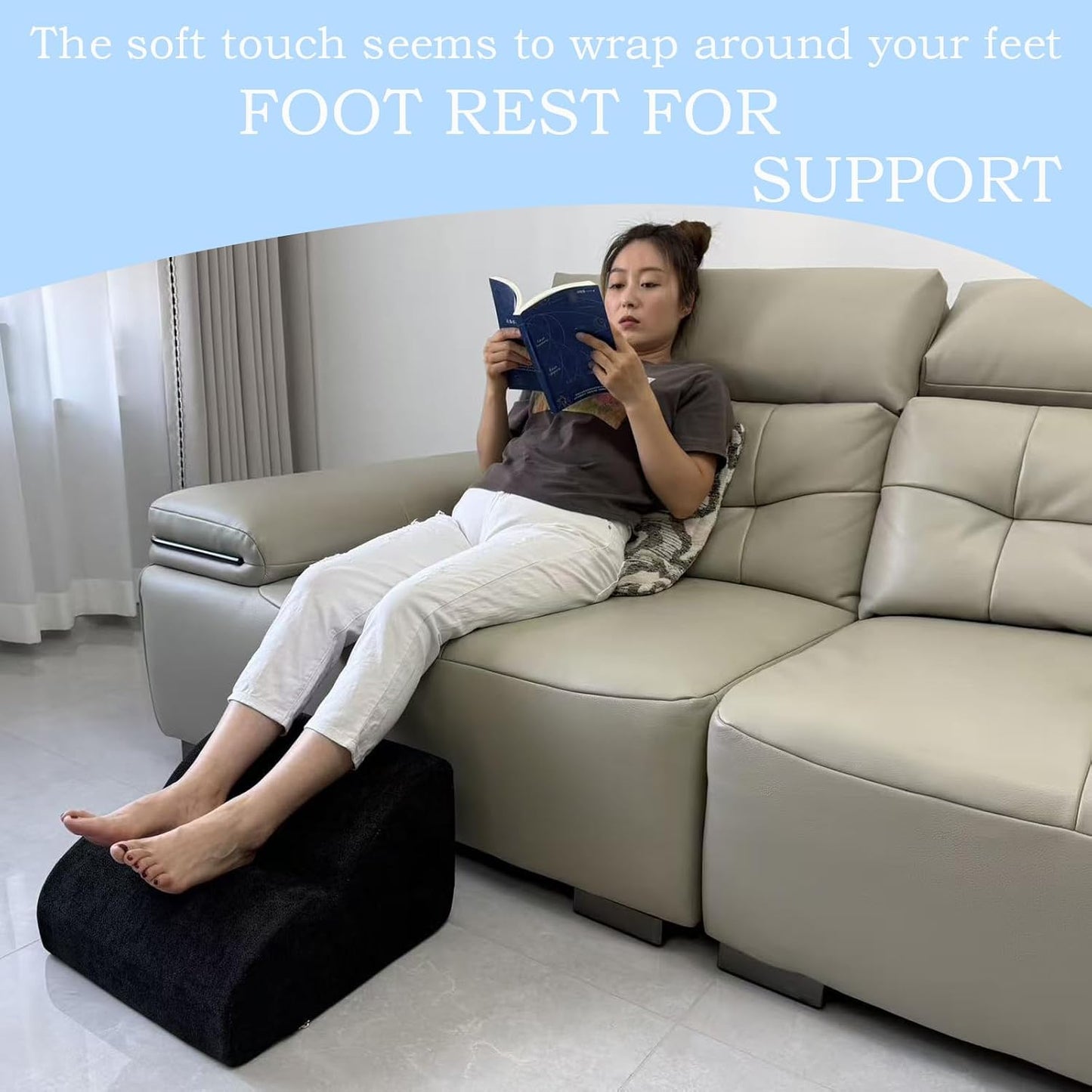 Foot Rest for Under Desk at Work.Multifunctional 3-Tier Foot Stool,with Washable Footrest.for Under Desk,Office Chair Gaming Chair & Sofa,Leg Elevation Pillow,Supports Posture -Dark Grey