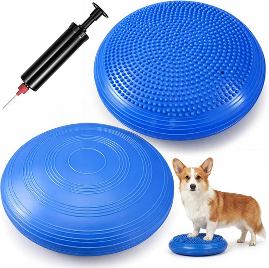 Shappy 2 Pcs Dog Balance Disc Cushion 14" with Pump Exercise Equipment Rehab Exercise Strength Endurance Conditioning Agility Flexibility Stability Rehabilitation Physical