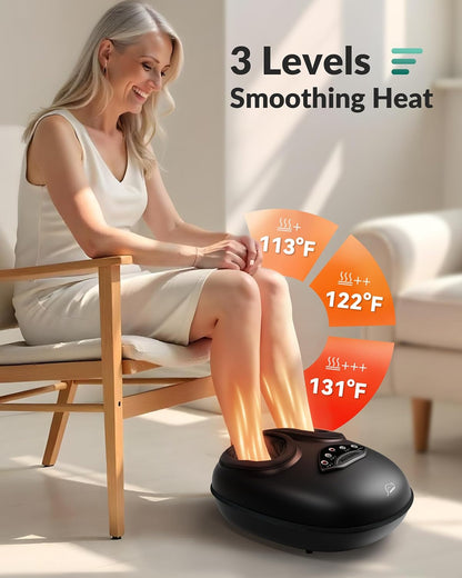 Snailax Shiatsu Foot Massager with Heat, FSA Eligible, Kneading, Compression, Vibration, Feet Massage Machine for Plantar Fasciitis, Neuropathy, Foot Warmer, Gifts for Women Men,Size 13