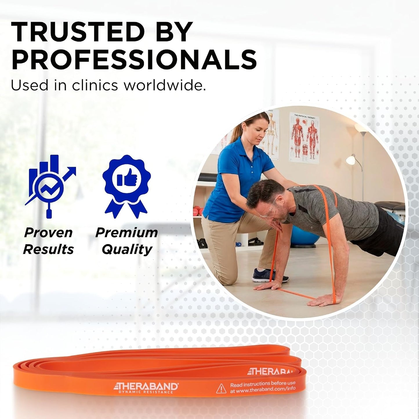 THERABAND High Resistance Band Set of 2, Light and Medium Loop, 15-25 lb
